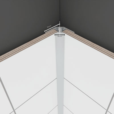 Fibo 2-Part Internal Corner Profile 2.4m Black or Chrome