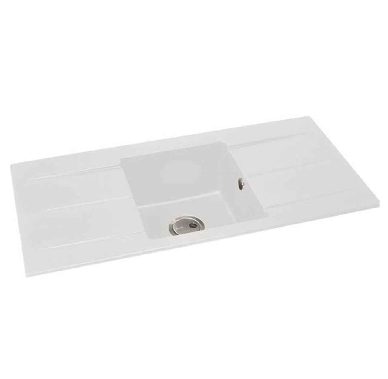 Abode ZERO 100 Double Drainer Granite Sink White