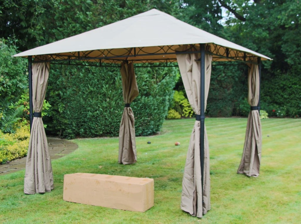 Mendoza No-Tool Grey Gazebo 3m x 3m