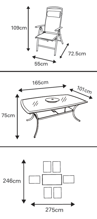 Pagoda Sienna 6 Seat Dining Set