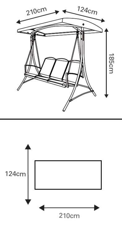 Pagoda Sienna 3 Seat Steel Hammock
