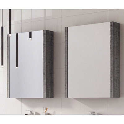 Hermoine 600mm Single Mirrored Cabinet - Grey Ash