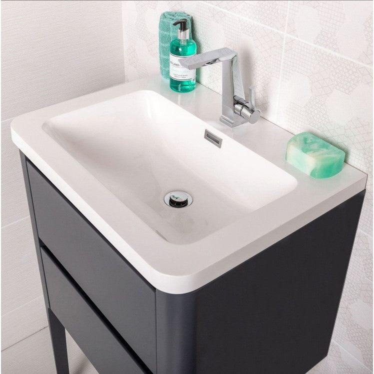 Sarah 600mm Vanity Unit with Integrated Basin in Slate Grey