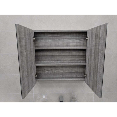 Hermoine 750mm Double Mirrored Cabinet - Grey Ash