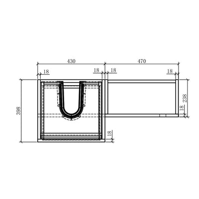 Alhambra 900mm Vanity & WC Combination Unit in Concrete – Left Hand