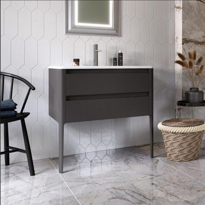 Sarah 800mm Vanity Unit with Integrated Basin in Slate Grey