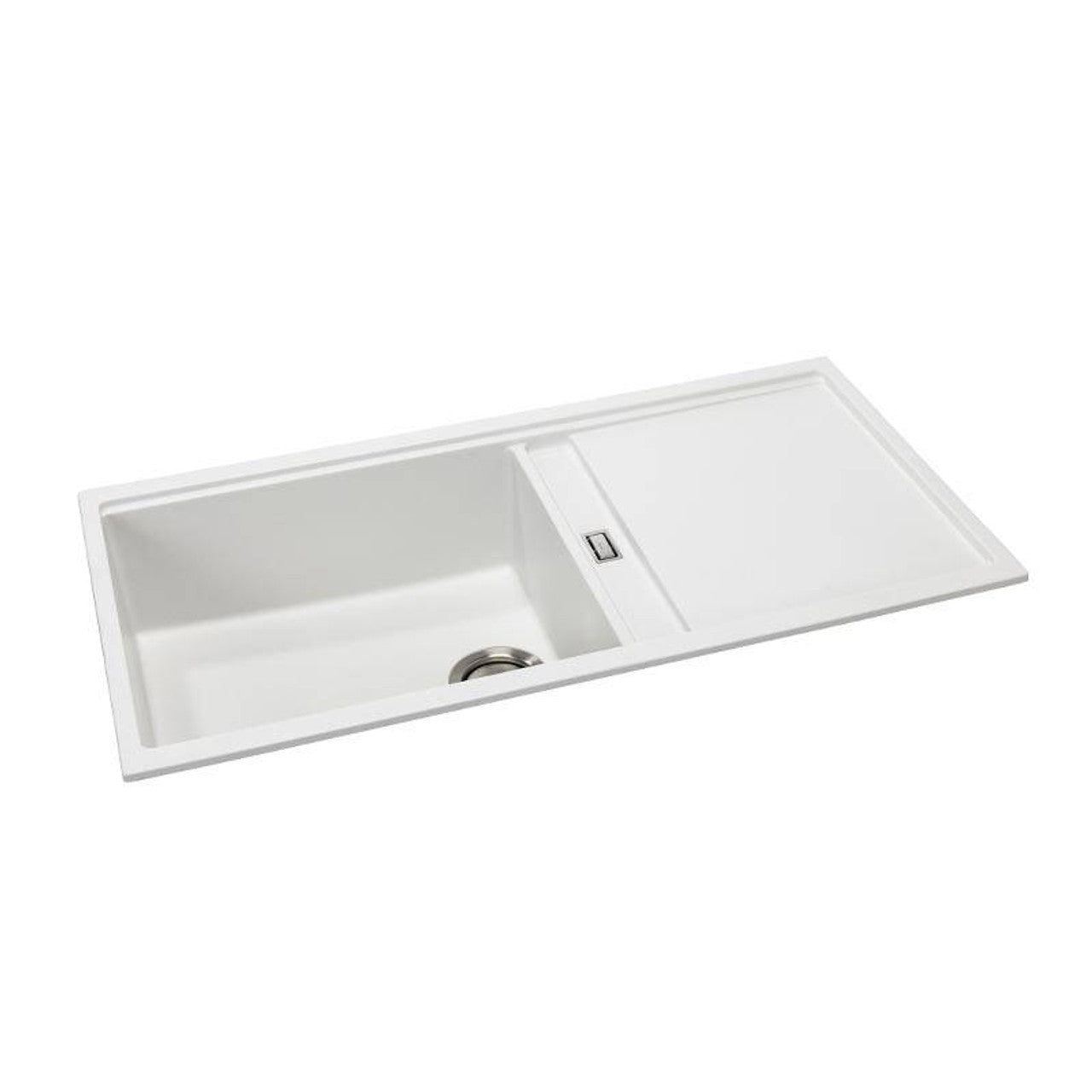 Abode Synchronist Large 1.25 Bowl Kitchen Sink with Drainer White