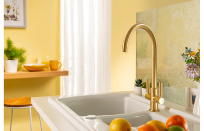 Abode Globe Monobloc Mixer Tap - Brushed Brass AT2140