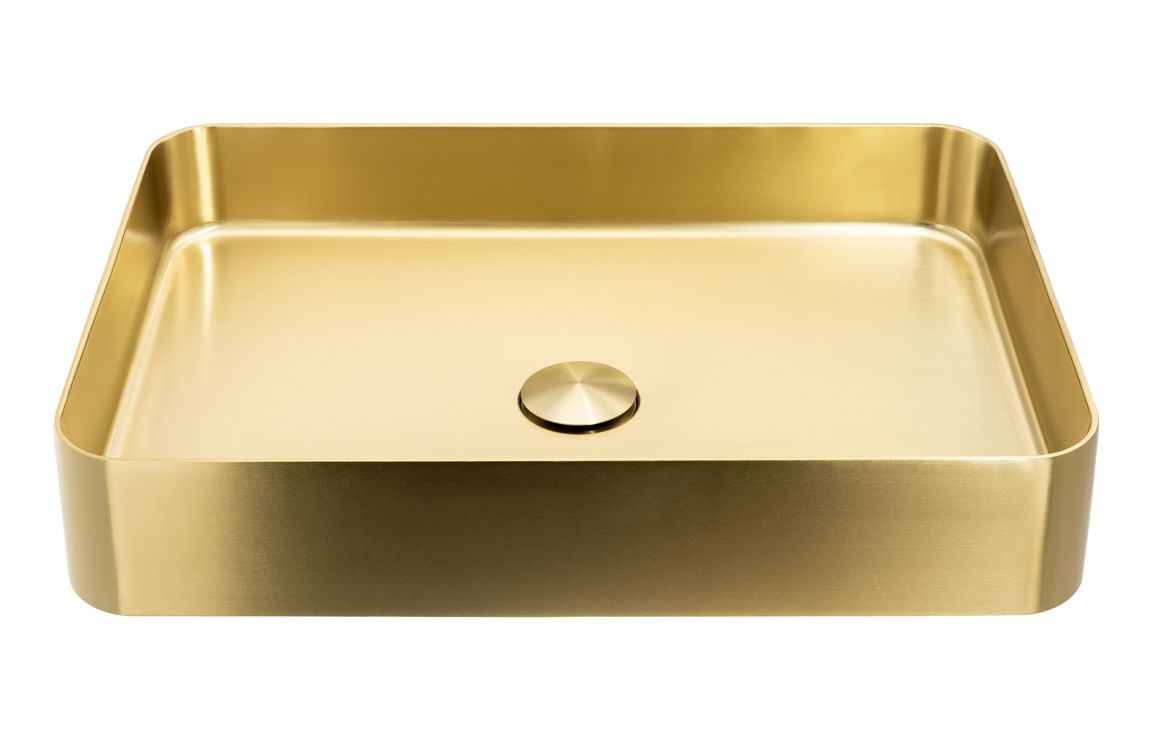 Abode Iox 500x350mm Tablet Steel Brass Basin