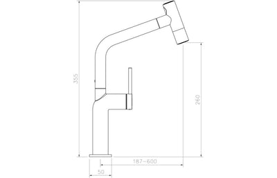 Abode Tubist T Single Lever Mixer Tap w/Pull Out - Chrome AT2190