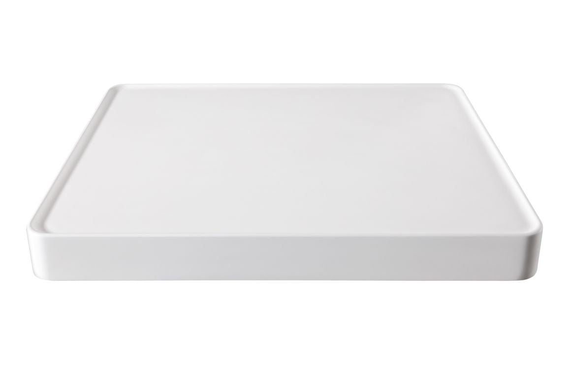 Abode Tableau/Iox Shelf & Tablet Basin Set - Chalk White Brushed Brass Bowl