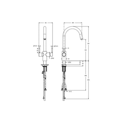 InSinkErator 4N1 J Shape Tap Only - Velvet Black