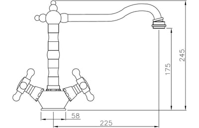 Abode Melford Monobloc Mixer Tap - Antique Brass AT1043