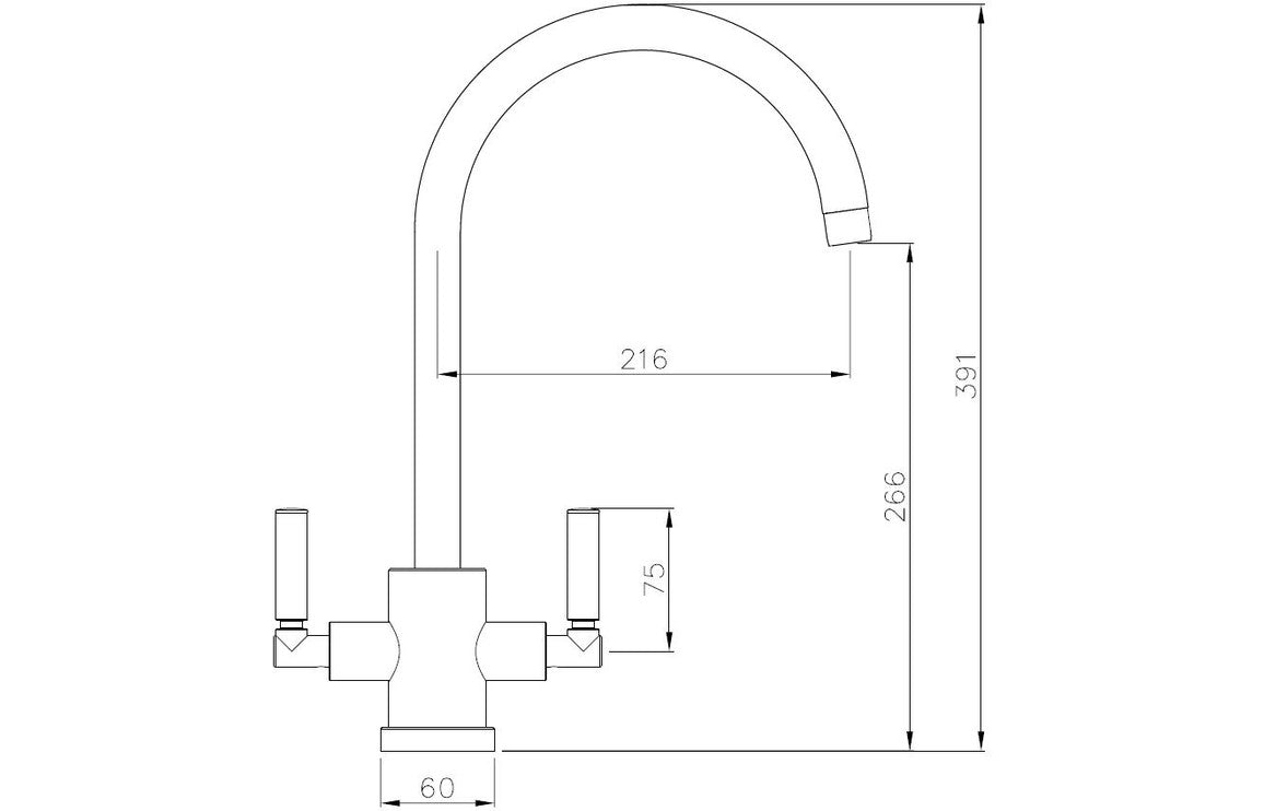 Abode Atlas Monobloc Mixer Tap - Chrome AT1053