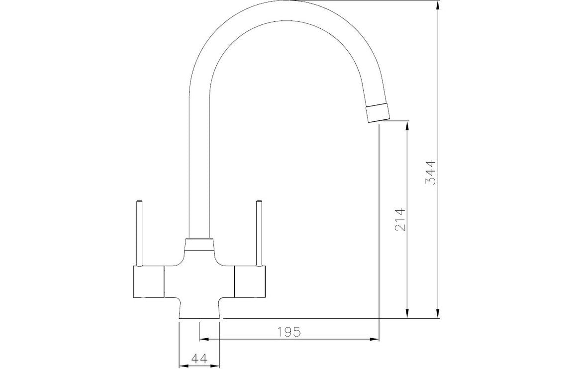 Abode Nexa Monobloc Mixer Tap - Chrome AT1222