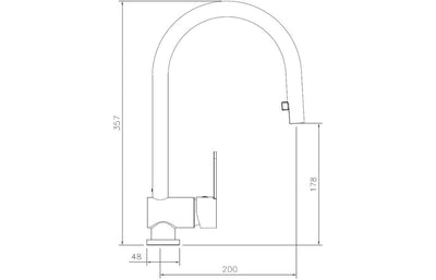 Abode Czar Single Lever Mixer Tap w/Pull Out - Chrome AT1240