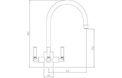 Abode Oxbury 3 Part Mixer Tap - Antique Brass AT2228