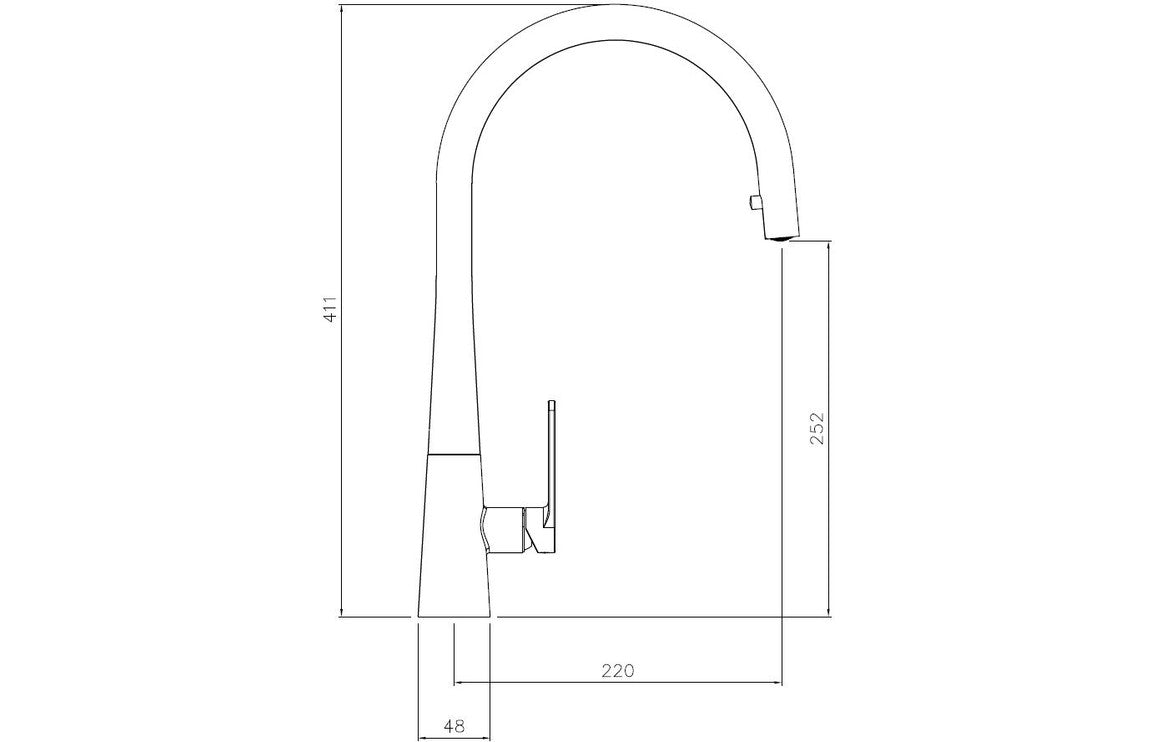 Abode Coniq R Single Lever Mixer Tap w/Pull Out - Matt Black AT2121
