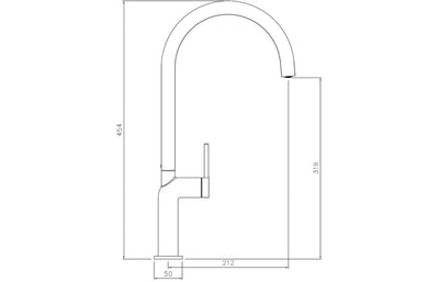 Abode Tubist Single Lever Mixer Tap - Matt Black AT2128