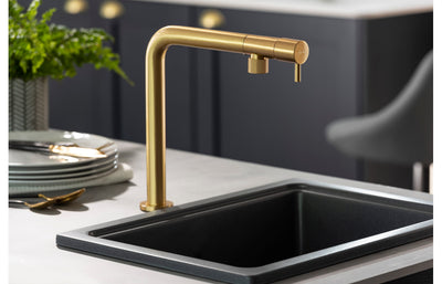 Abode Agilis Single Lever Mixer Tap - Brushed Brass AT2188