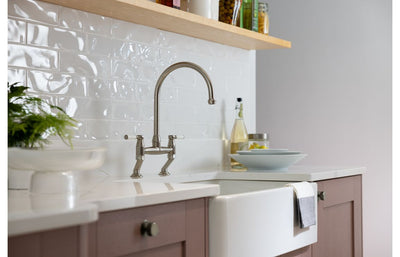 Abode Oxbury Bridge Mixer Tap - Brushed Nickel AT2224