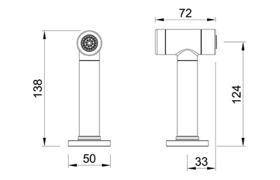 Abode Click Handspray - Brushed Brass AT2243