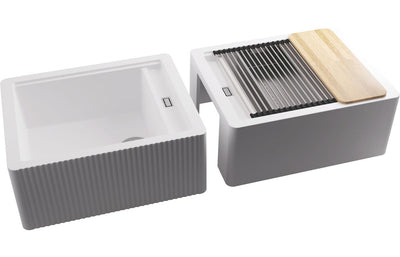 Abode Optima 1.25B Granite Belfast Sink White Granite AW3202