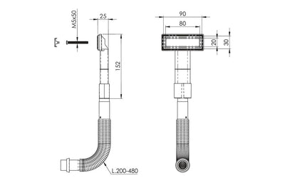 Abode Rectangular Plate Overflow (90x30mm) - Brushed Brass AX1158