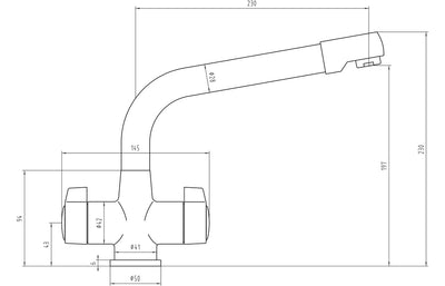Prima Classic Dual Lever Quarter Turn Mixer Tap - Chrome BPR1055