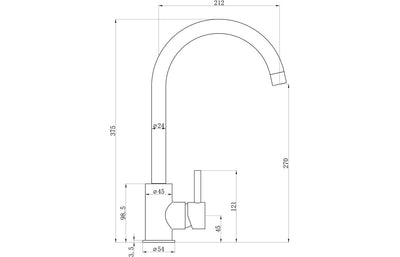 Prima Soho Single Lever Swan Neck Mixer Tap - Chrome BPR2054