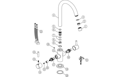 Prima Staten Swan Neck Dual Lever Mixer Tap - Chrome BPR2205