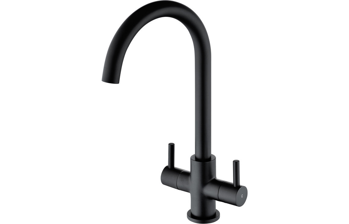 Prima Staten Swan Neck Dual Lever Mixer Tap - Black BPR2207