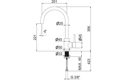 Prima+ Tiber Single Lever Round Mixer Tap - St/Steel BPR502