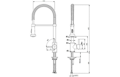 Prima+ Mosa Professional Single Lever Double Jet Mixer Tap - Chrome BPR553