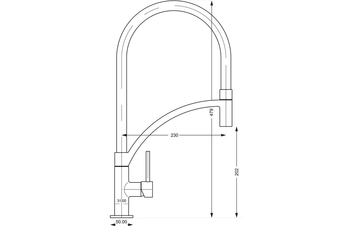Prima+ Swan Neck Single Lever Mixer Tap w/Pull Out - Grey BPR711