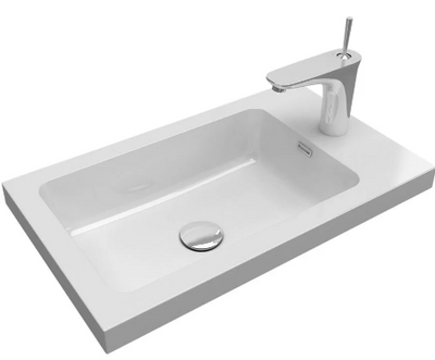 Oscar 545mm Wall Hung Cloakroom Vanity Unit with Ceramic Basin in Metallic