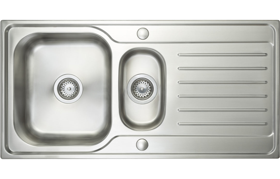Prima Deep 1.5B & Drainer Inset Sink - Polished Steel CPR032