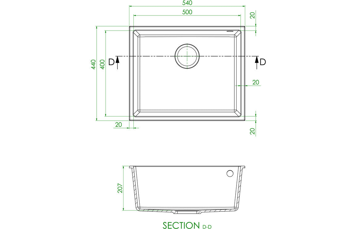 Prima+ Granite 1B Undermount Sink - Black - CPR356