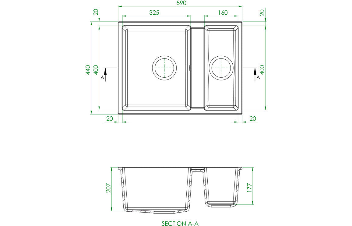 Prima+ Granite 1.5B Undermount Sink - Light Grey- CPR361