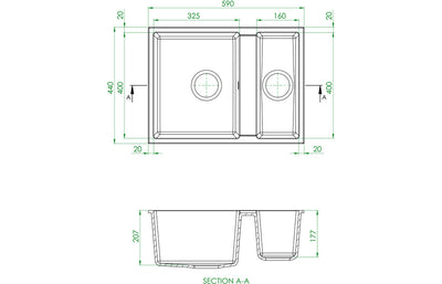 Prima+ Granite 1.5B Undermount Sink - Light Grey- CPR361