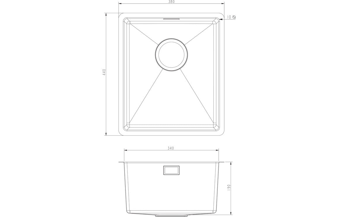 Prima+ Compact 1.0B R10 Inset/Undermount Sink - St/Steel CPR518
