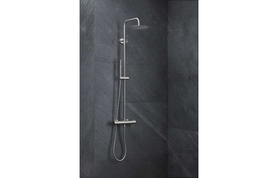 Vema Thermostatic Round Bar Valve w/Fixed Head & Riser - Chrome DICM0464