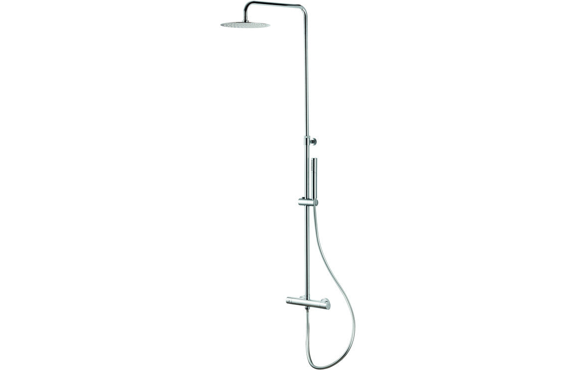 Vema Thermostatic Round Bar Valve w/Fixed Head & Riser - Chrome DICM0464