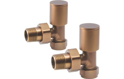 Brushed Bronze Radiator Valves - Angled
