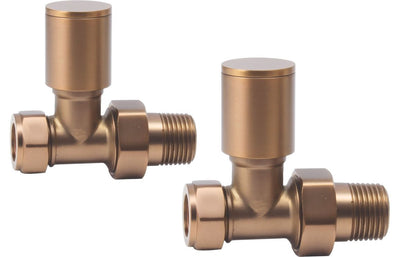 Brushed Bronze Radiator Valves - Straight