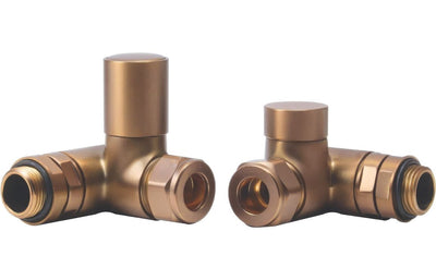 Brushed Bronze Radiator Valves - Corner
