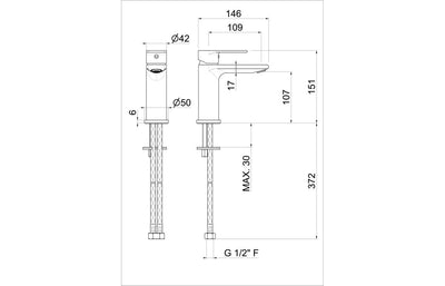 Vema Timea Basin Mixer - Matt Black DITS1180