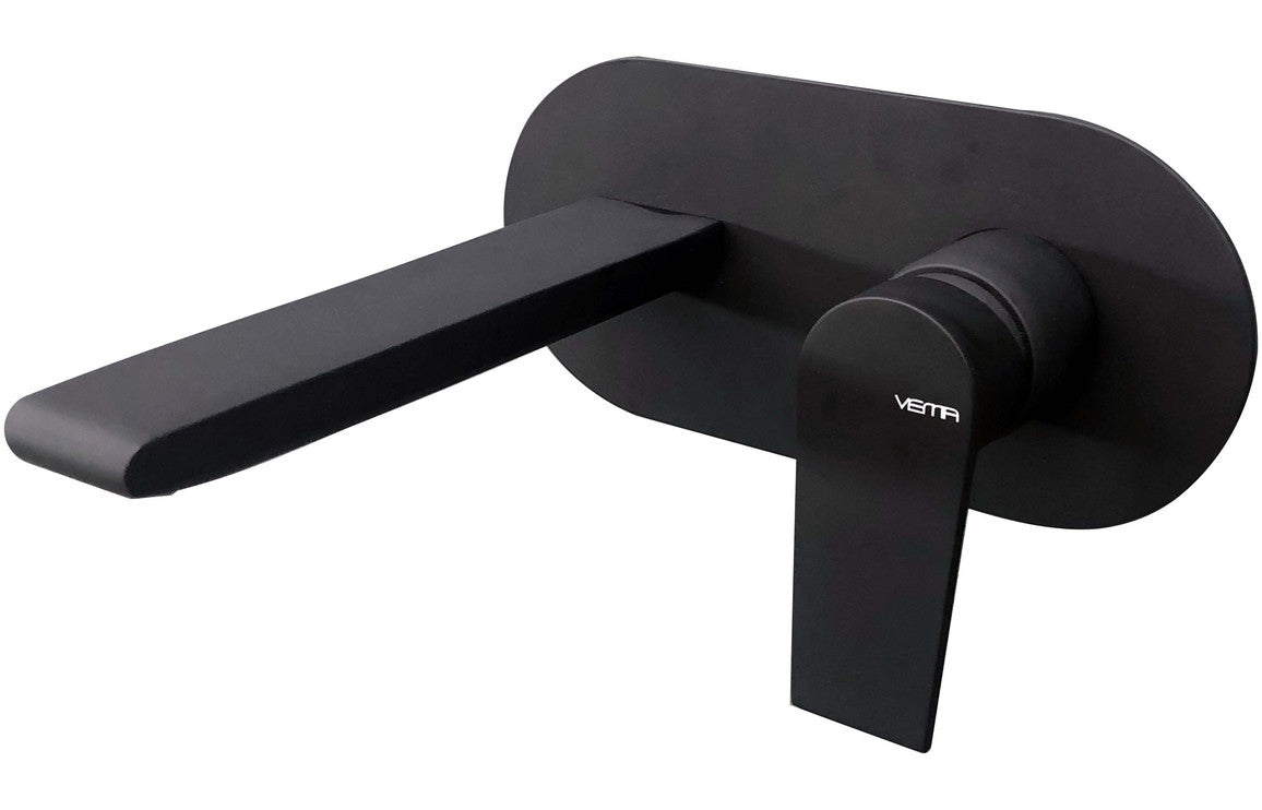 Vema Timea Wall Mounted Basin Mixer - Matt Black DITS1186