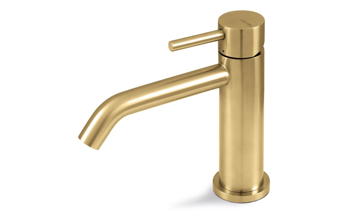 Vema Tiber Basin Mixer - Brushed Brass DITS1398