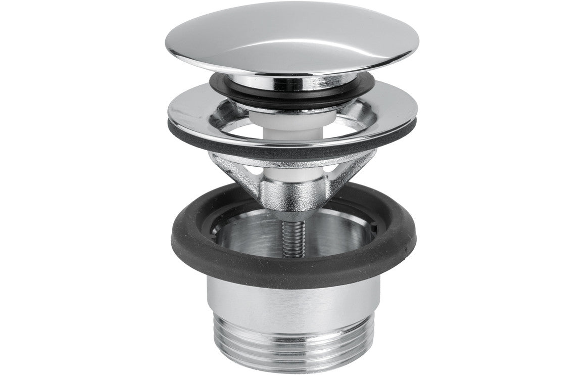 Vema Unslotted Push Button Waste - Chrome DITW0050